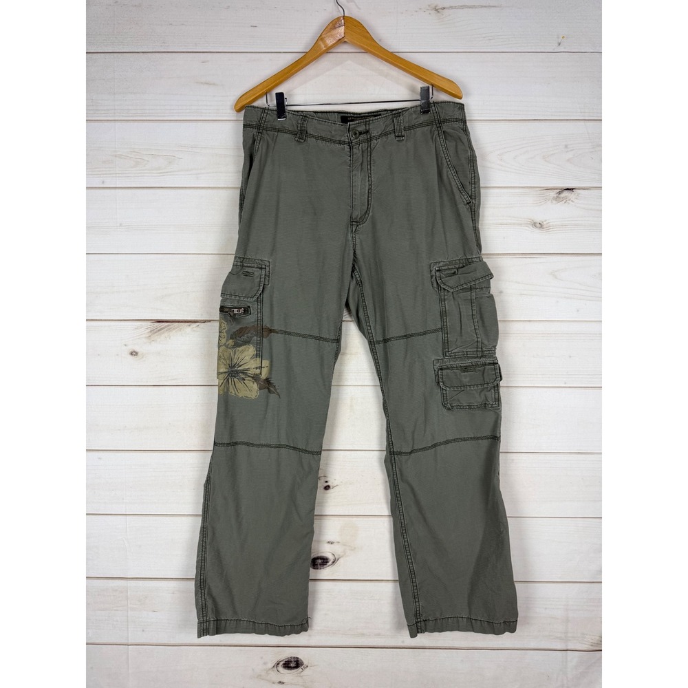 Old Navy Surplus Company Cargo Pants Mens Medium Green Floral Ripstop